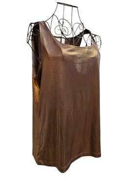 Chico's Easywear Metallic Bronze-Gold Sleeveless Top size 2
